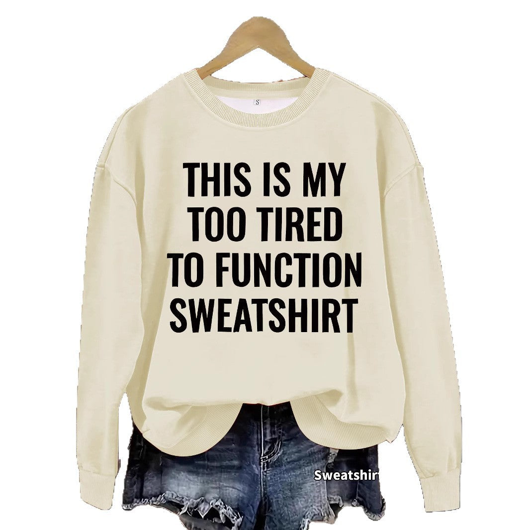 Slogan pattern printed round neck sweatshirt