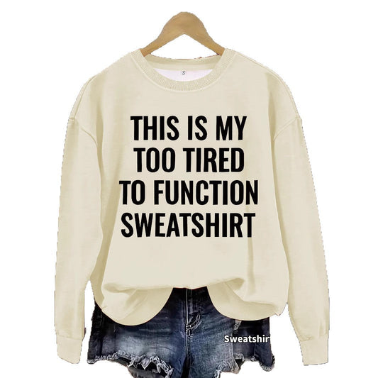 Slogan pattern printed round neck sweatshirt