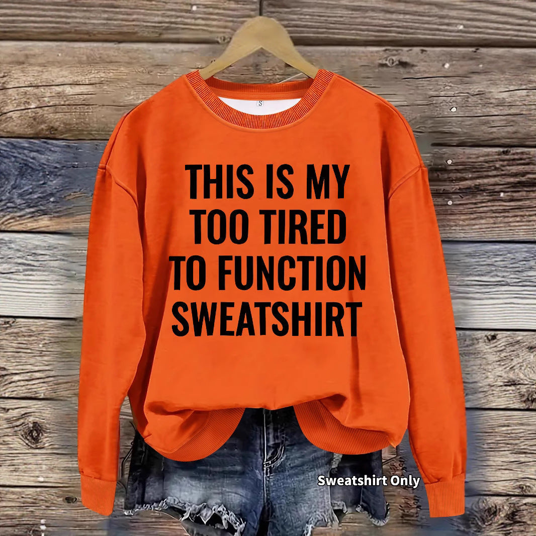 Slogan pattern printed round neck sweatshirt