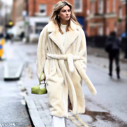 Imitation fur cotton coat thick plush women's coat