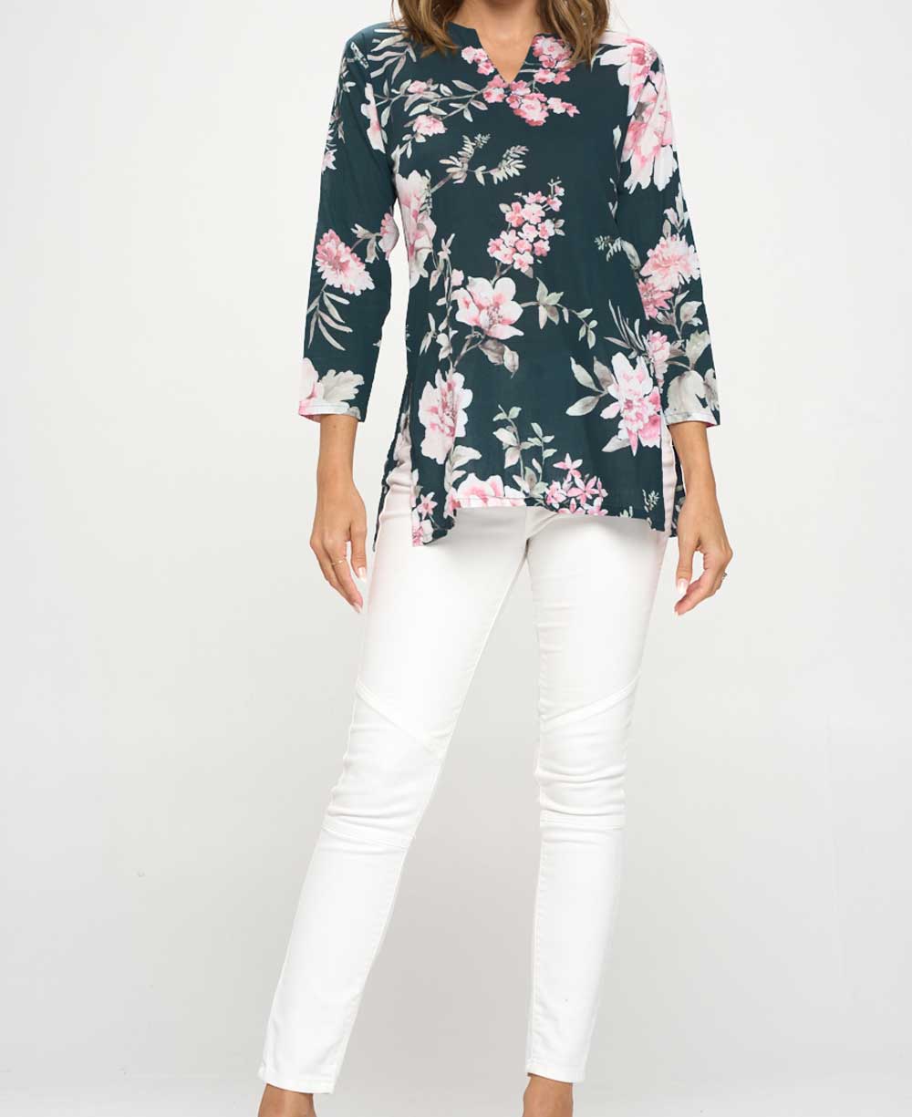 Floral Cotton Tunic Top